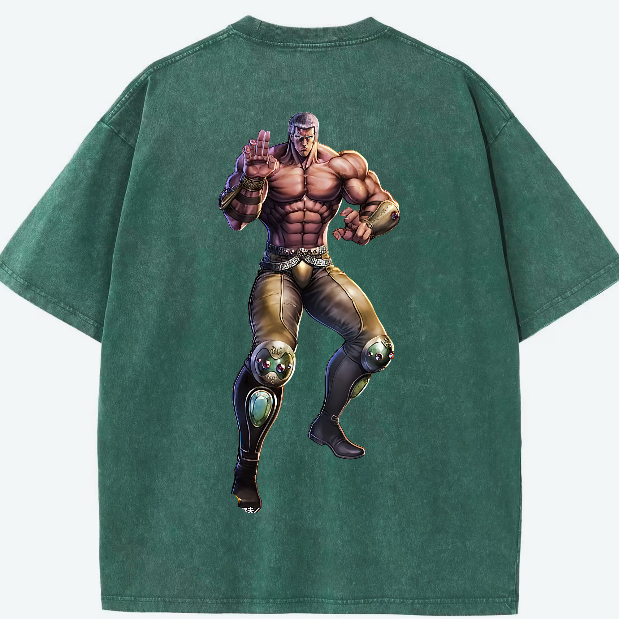 （画像用） 北斗の拳 Fist of the North Star 綿100% ヴィンテージ風 半袖Tシャツ（背面プリント）